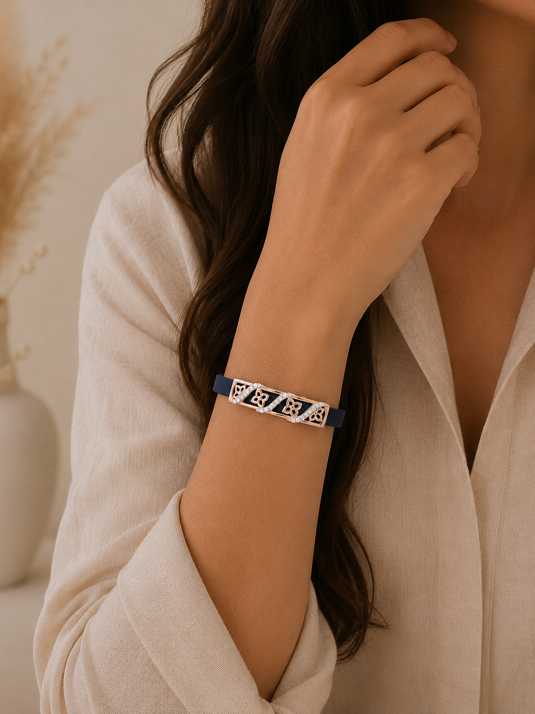 Noir Petals Strap Bracelet