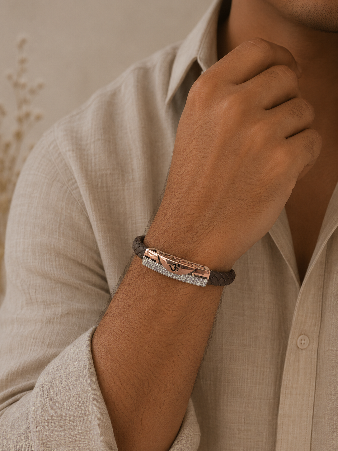 Sacred Om Strap Bracelet