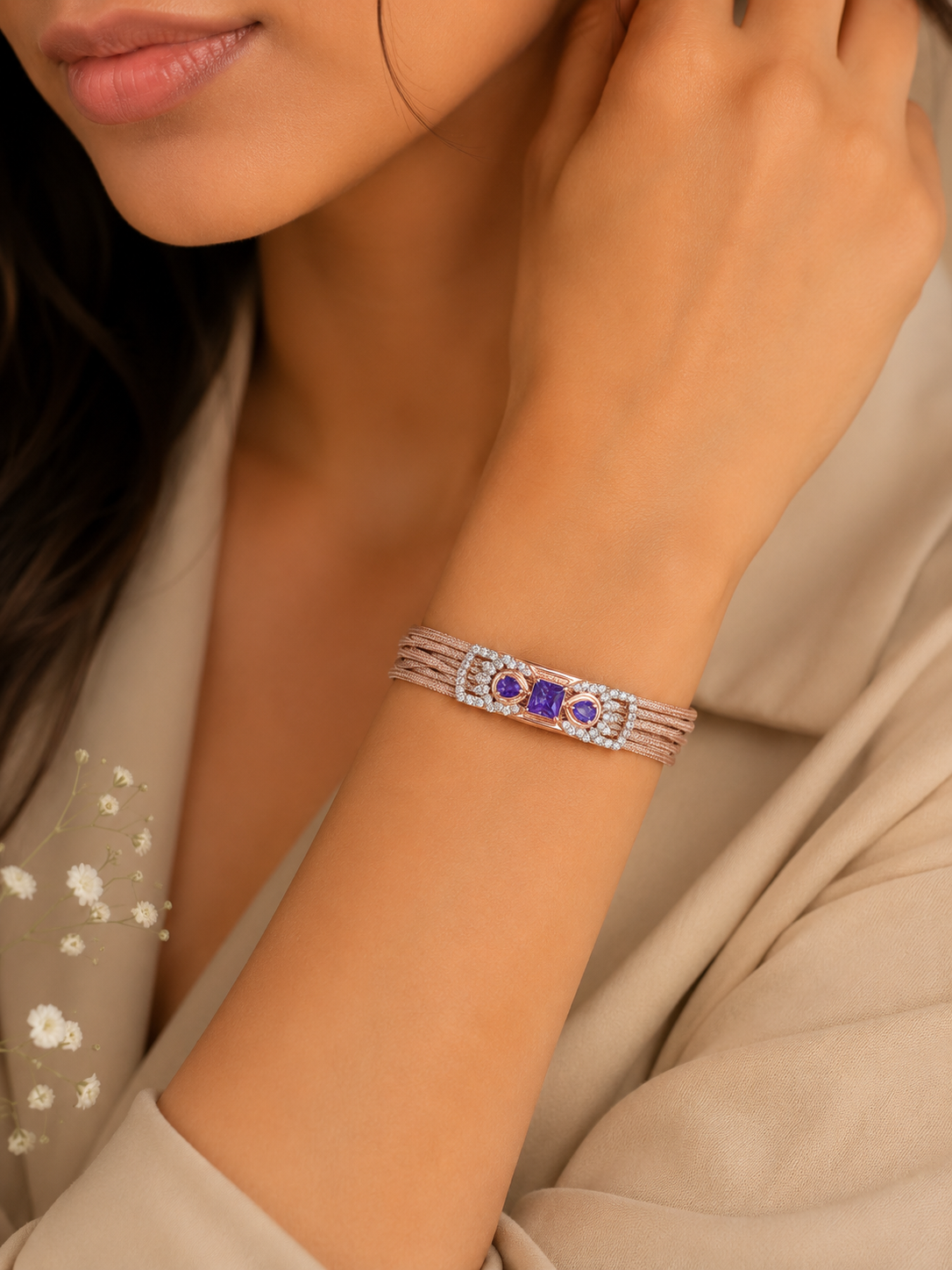 Amethyst Grace Strap Bracelet