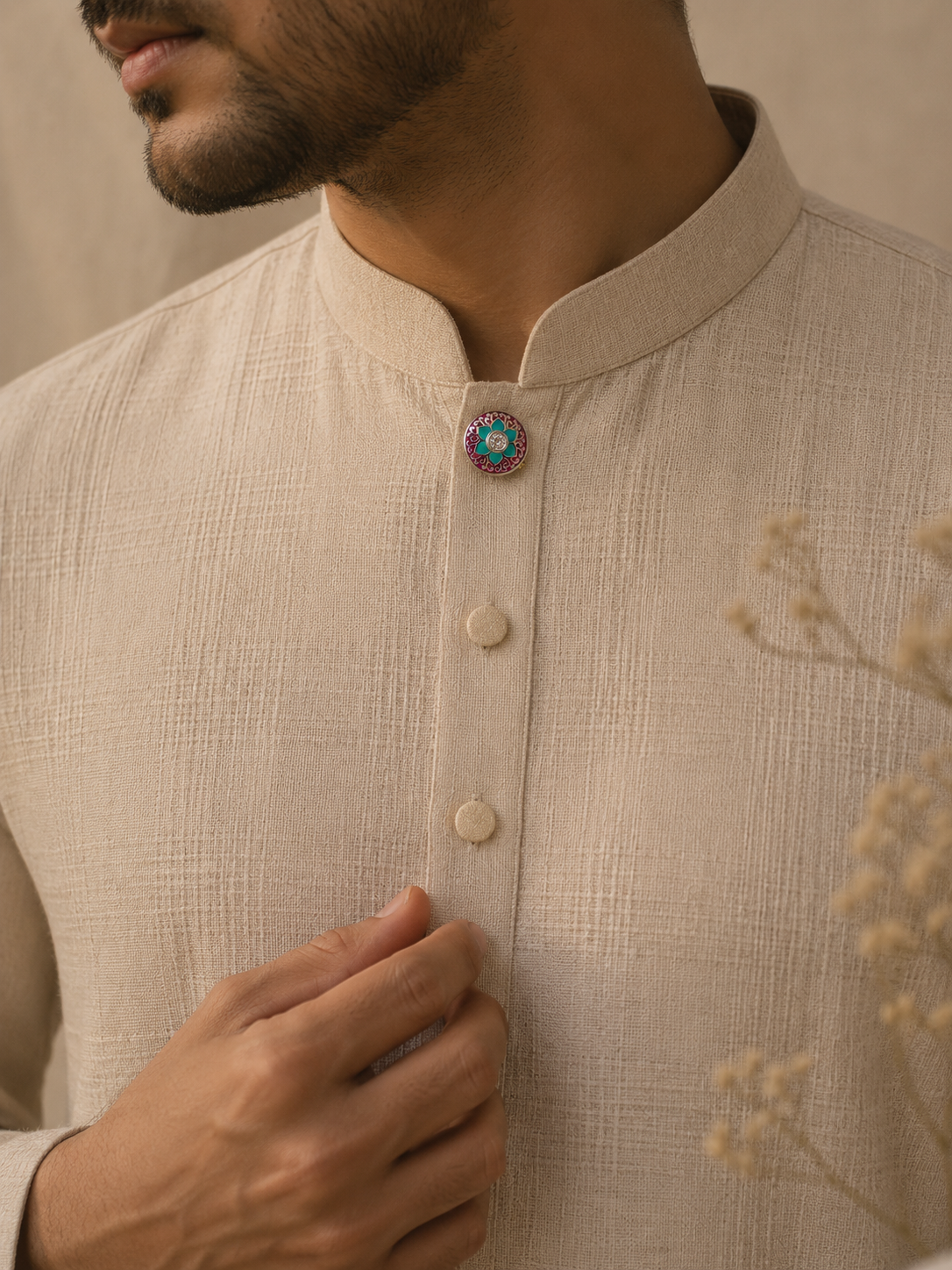 Floral Aura Button Covers