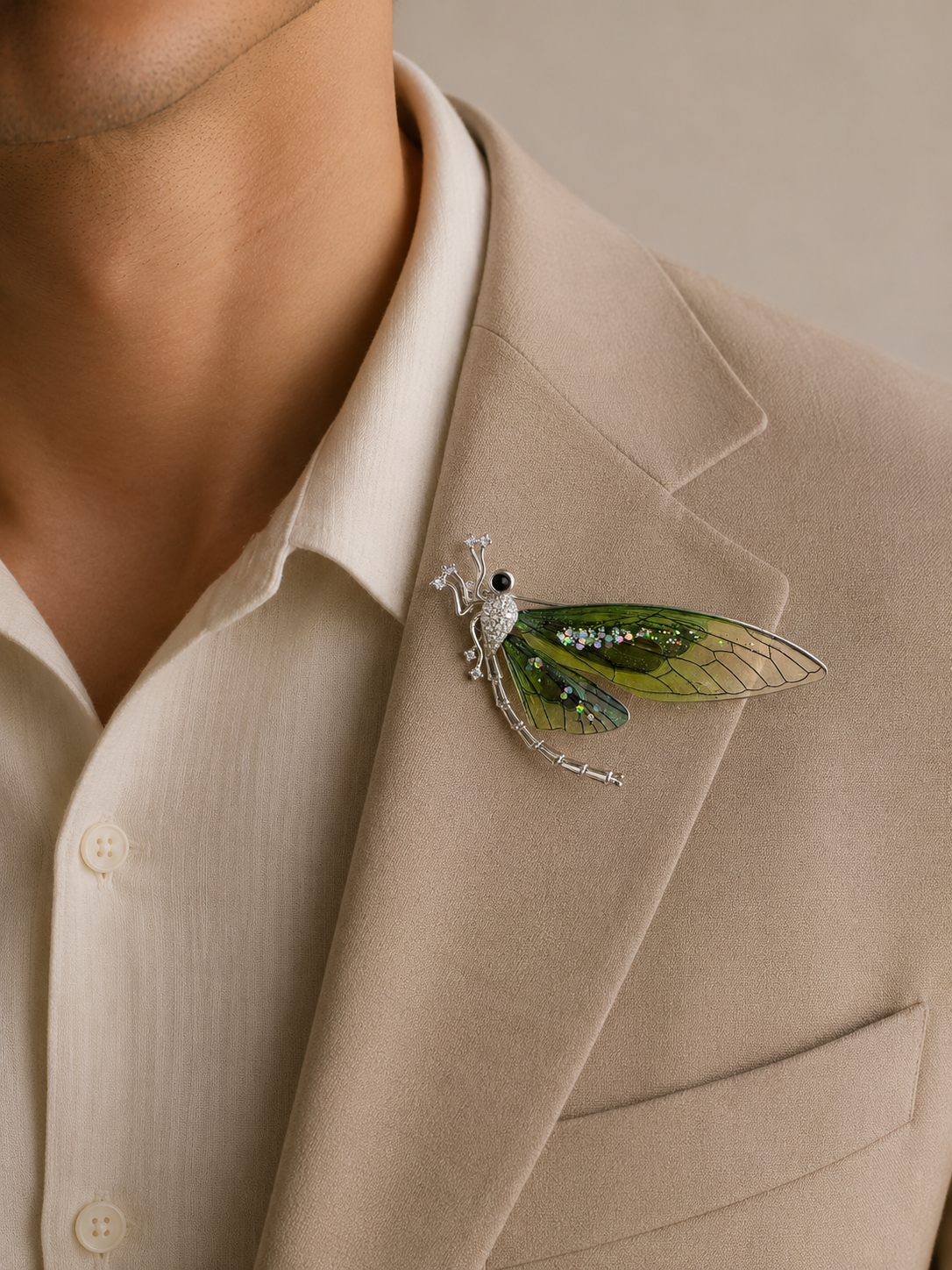 Emerald Dragonfly Brooch