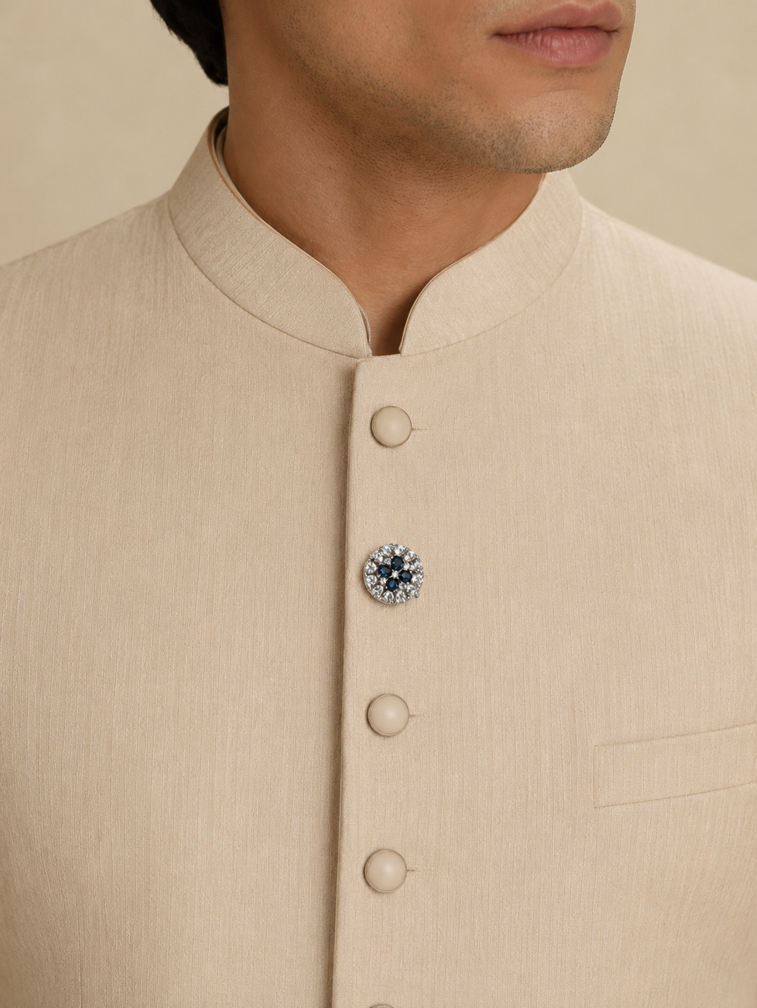 Sapphire Blossom Button Covers