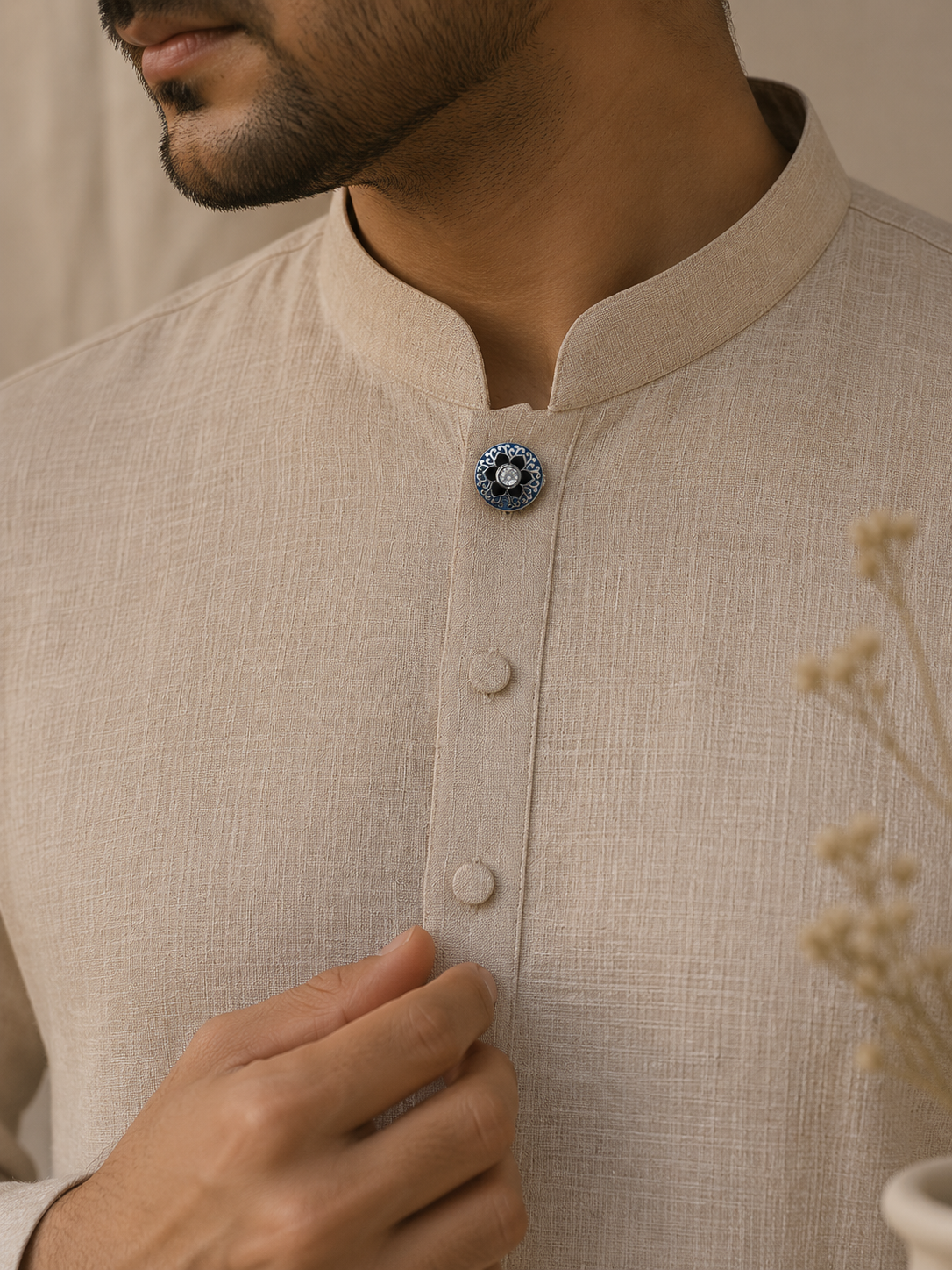 Midnight Bloom Button Covers