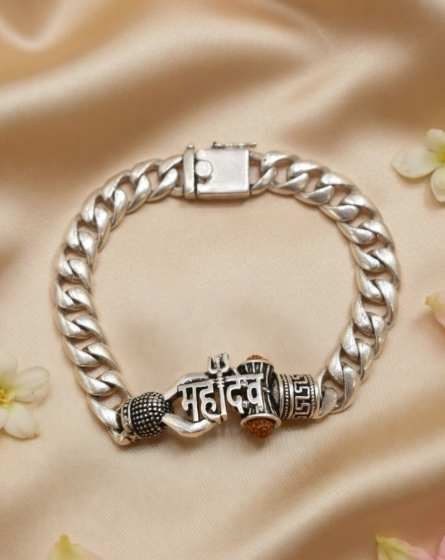 Mahadev Power Chain Silver Bracelet