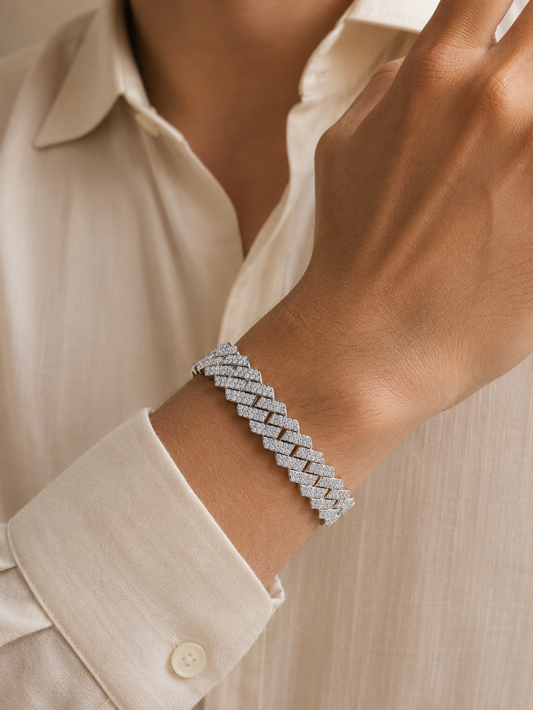 PrismLink Silver Bracelet