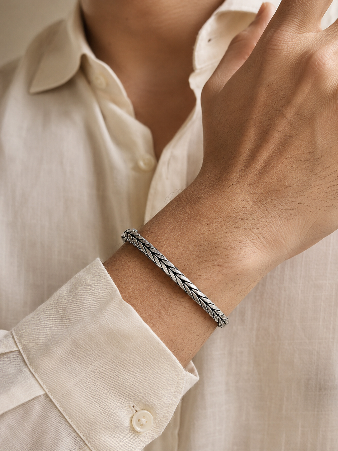 BraidForge Oxidised Silver Bracelet