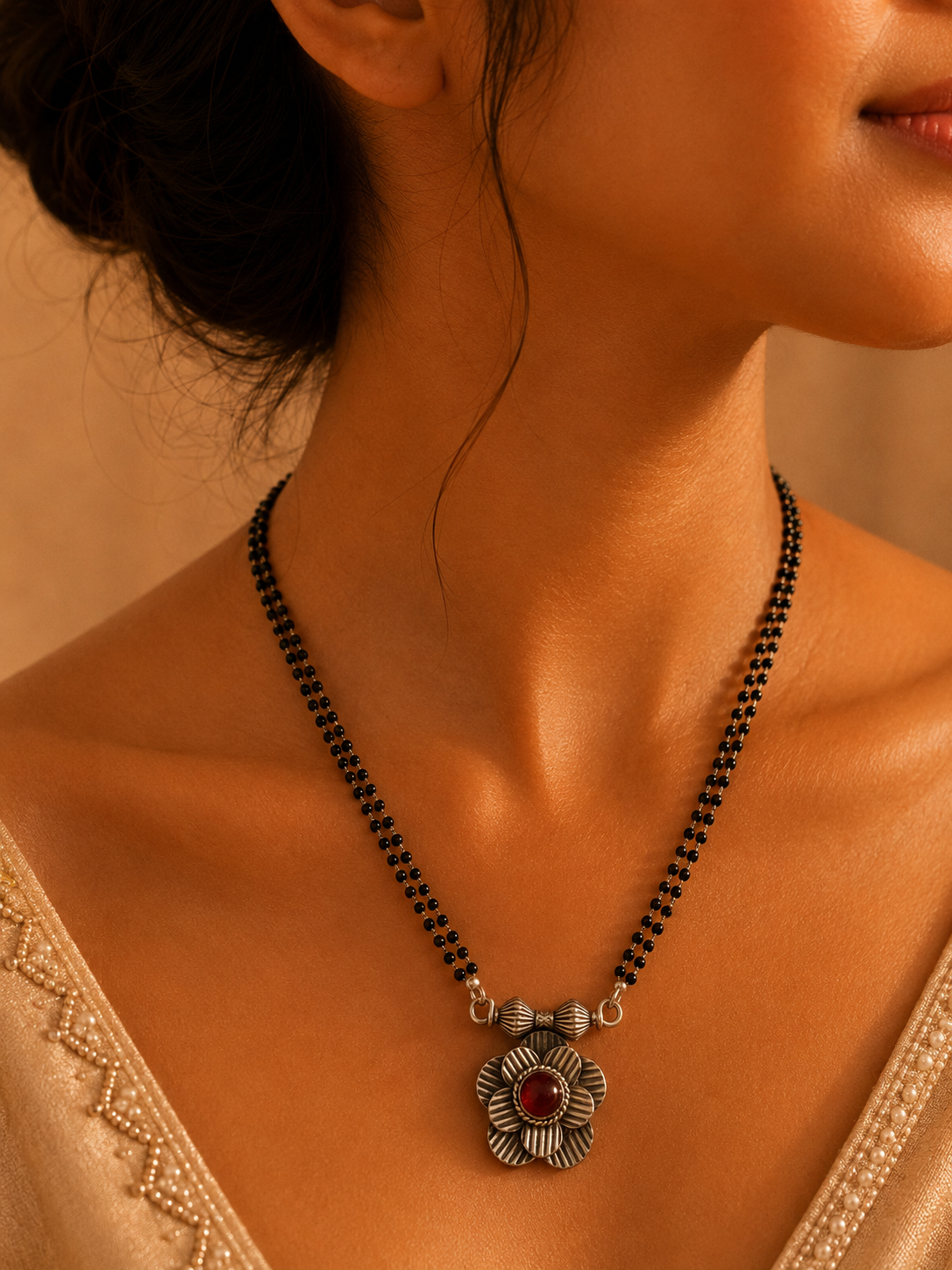 Ruby Blossom Heritage Mangalsutra