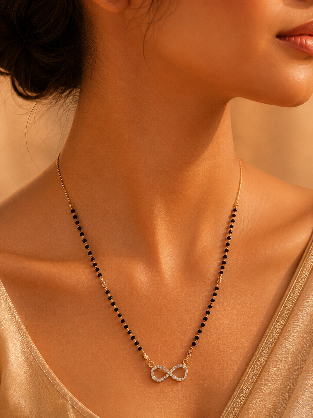 Diamond-Accented Infinity Mangalsutra