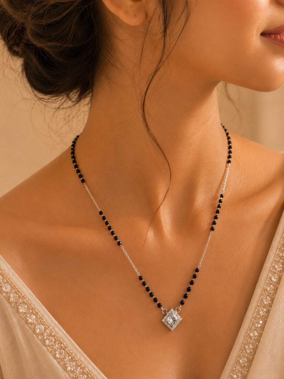 Celeste Solitaire Square Mangalsutra