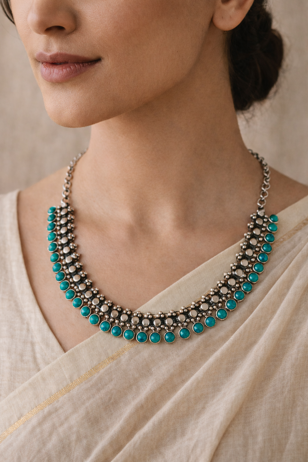 Turquoise Disc Necklace