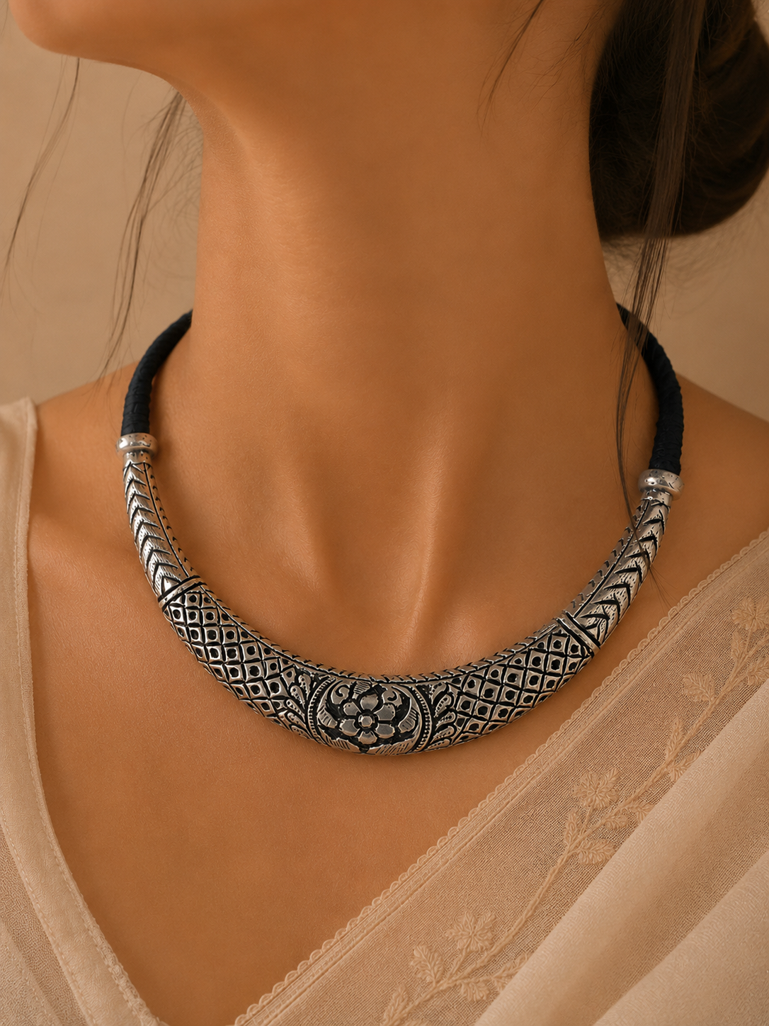 Mritika Silver Necklace