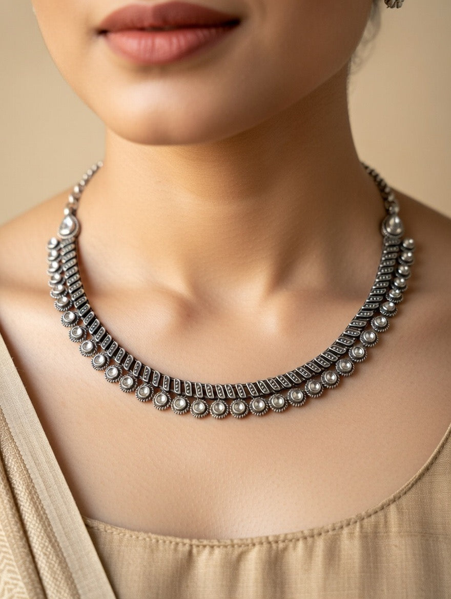 Diamond Line Choker Necklace