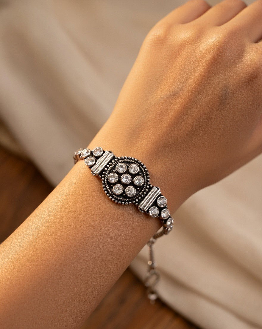 Chandrika Polki-Style Floral Bracelet