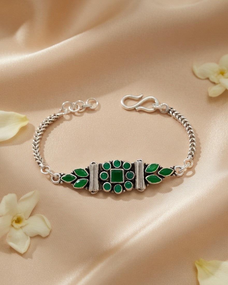 Haritmani Kundan Meenakari Bracelet