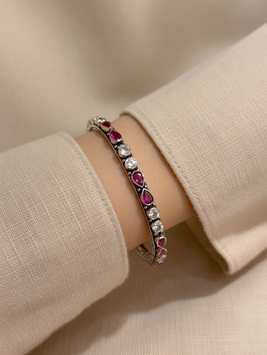 Paisley Ruby & Zircon Grace Bangle Pair