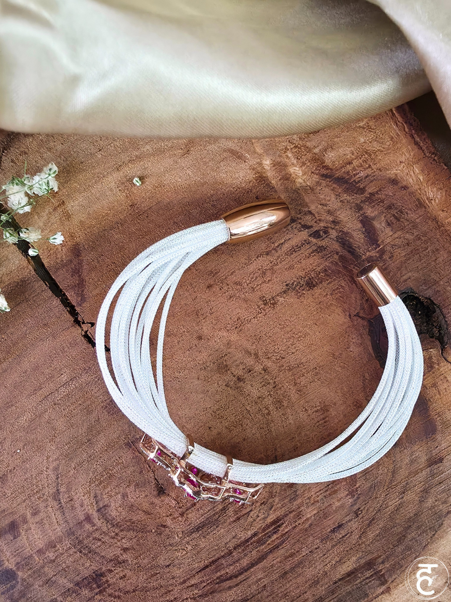Ruby Blossom Strap Bracelet