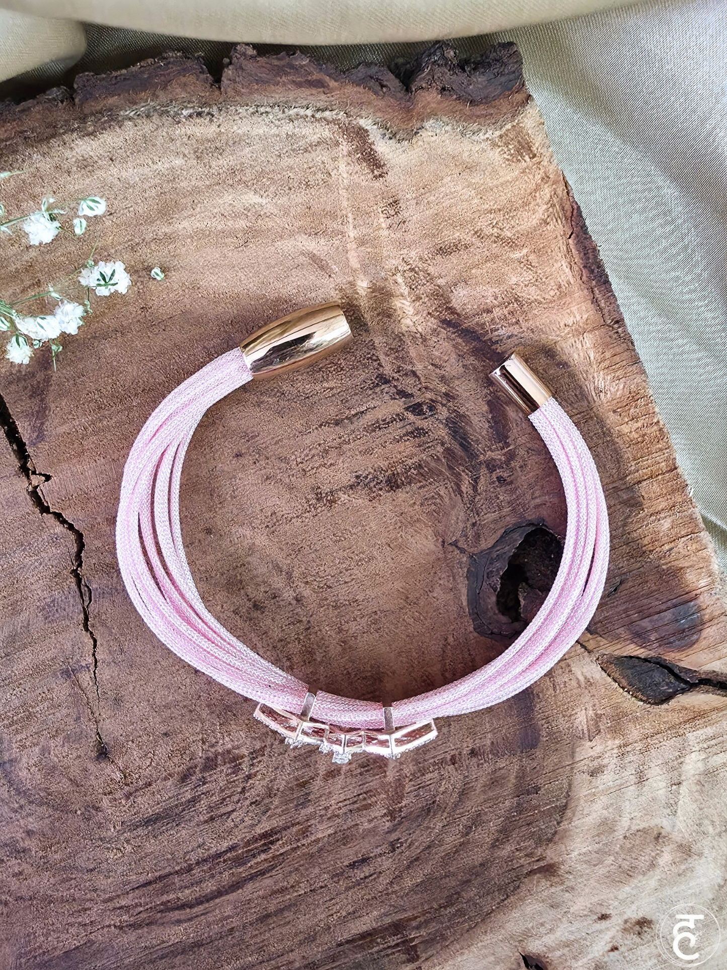 Blush Geometry Strap Bracelet