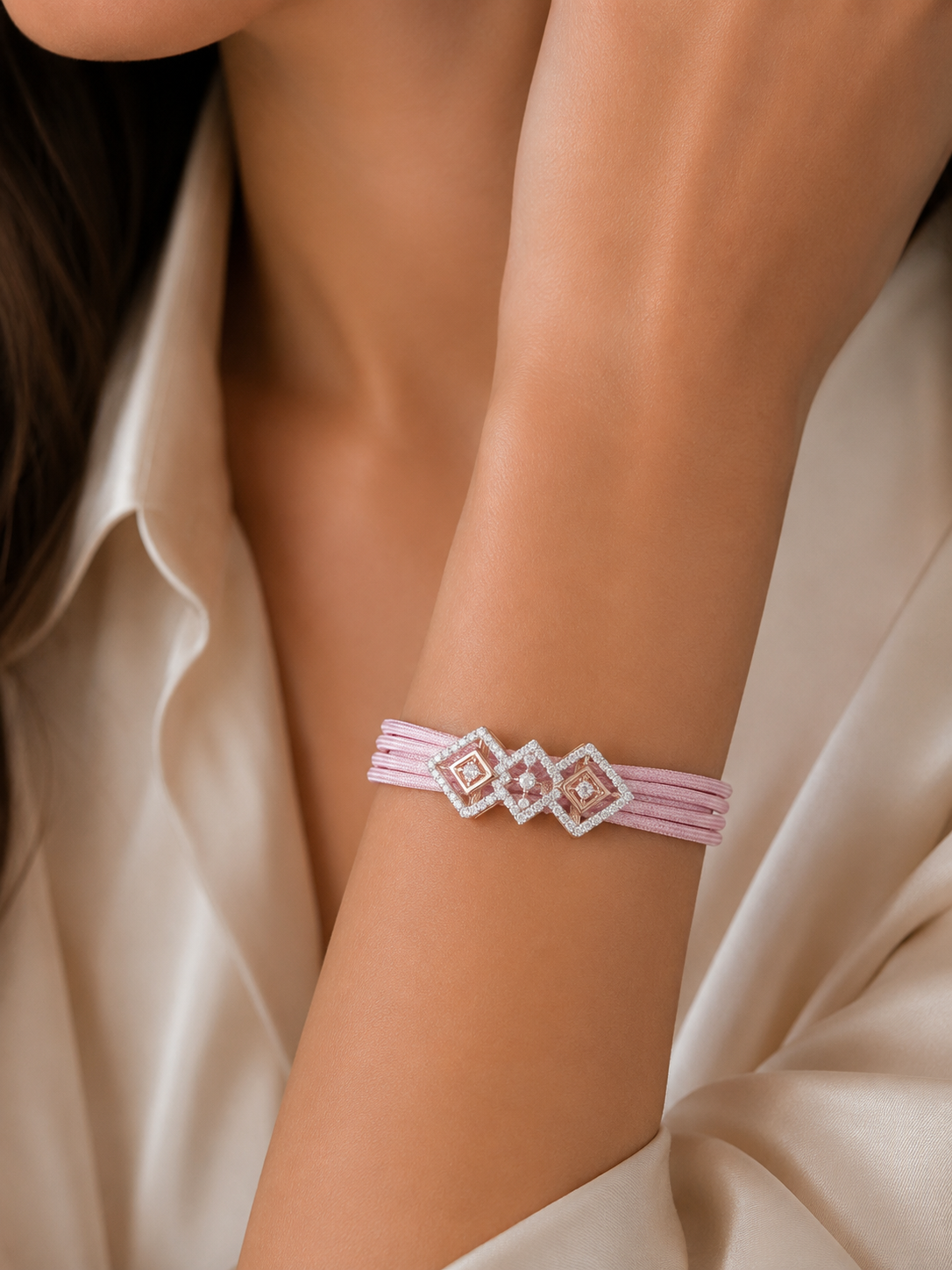Blush Geometry Strap Bracelet