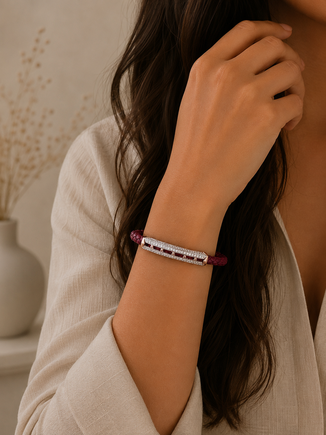 Crimson Arc Bracelet