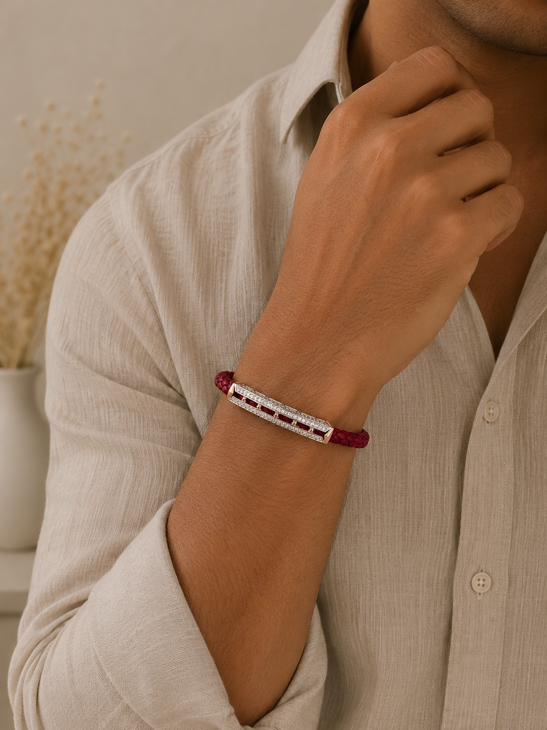 Crimson Arc Bracelet