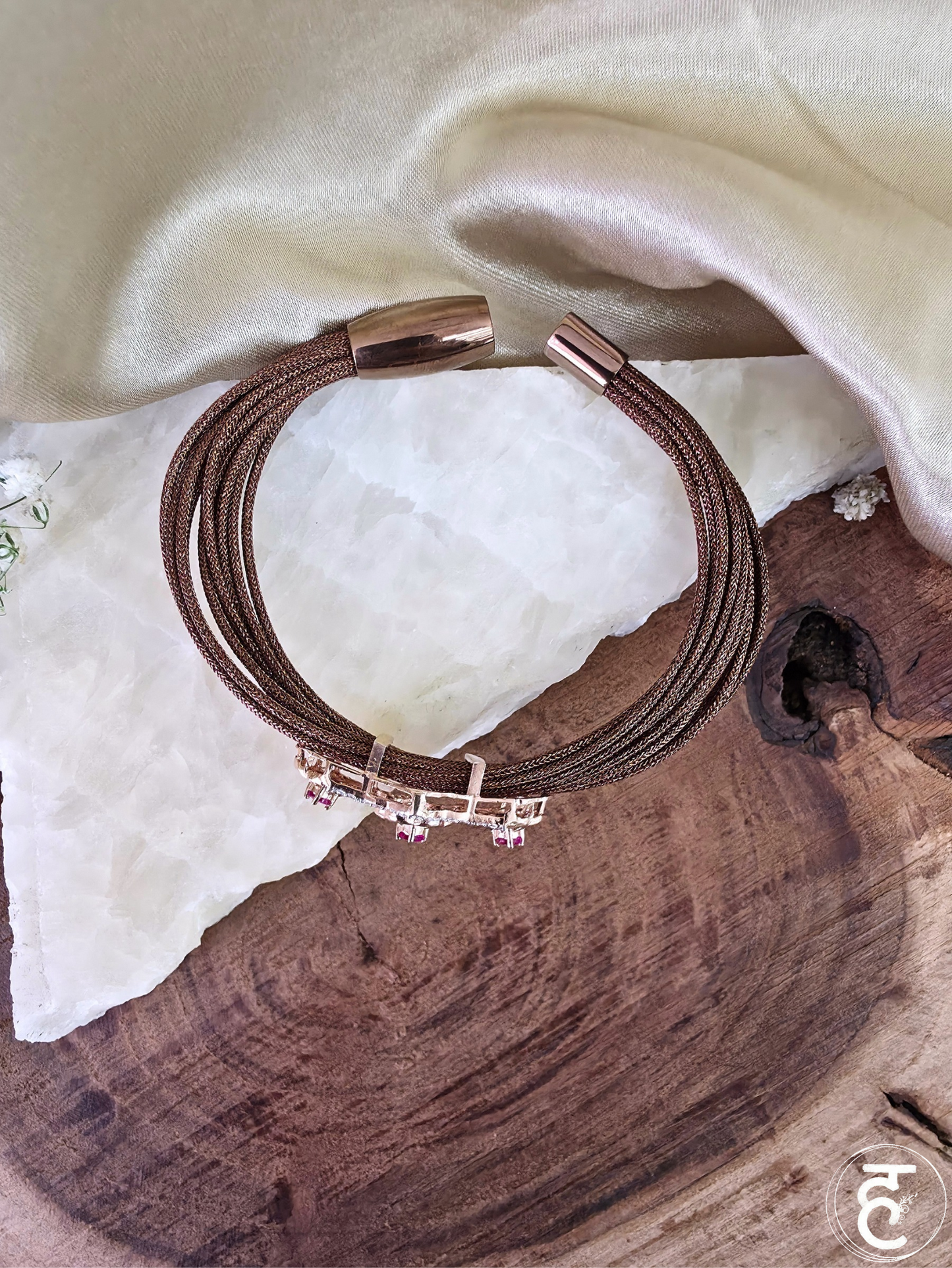Rosette Charm Strap Bracelet