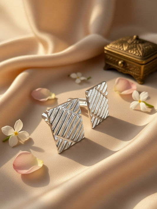 Handcrafted Oxidised Silver Cufflinks
