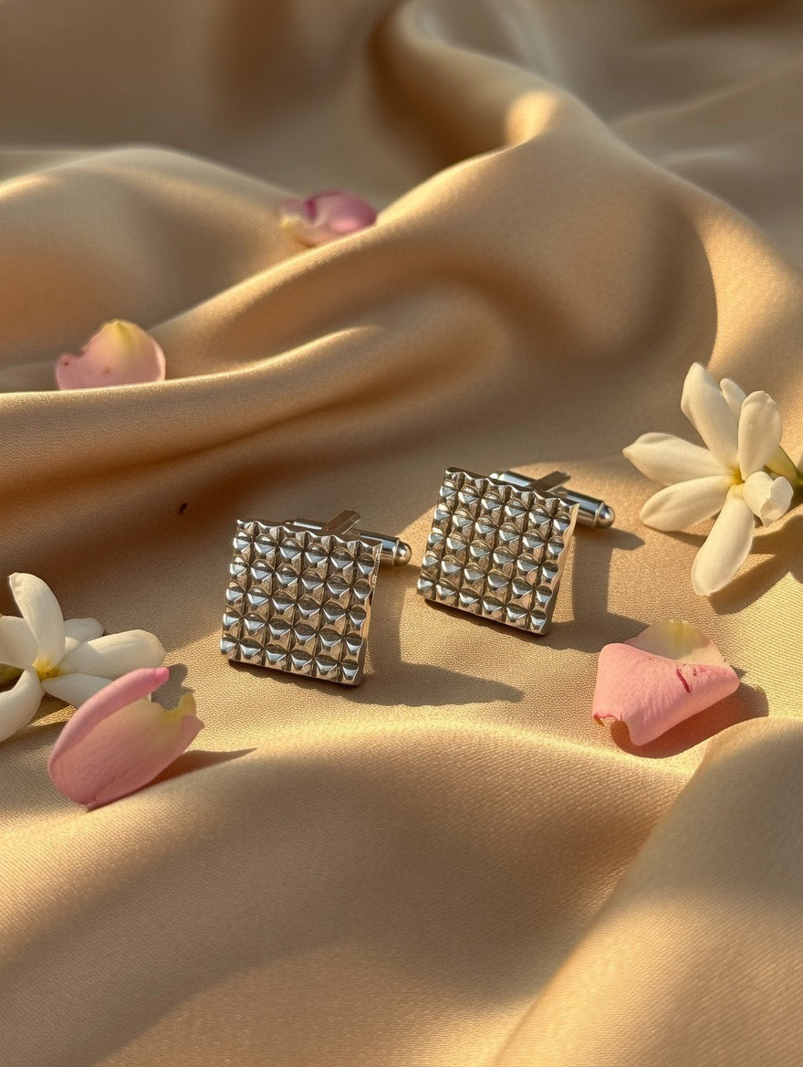 Handcrafted Oxidised Silver Cufflinks