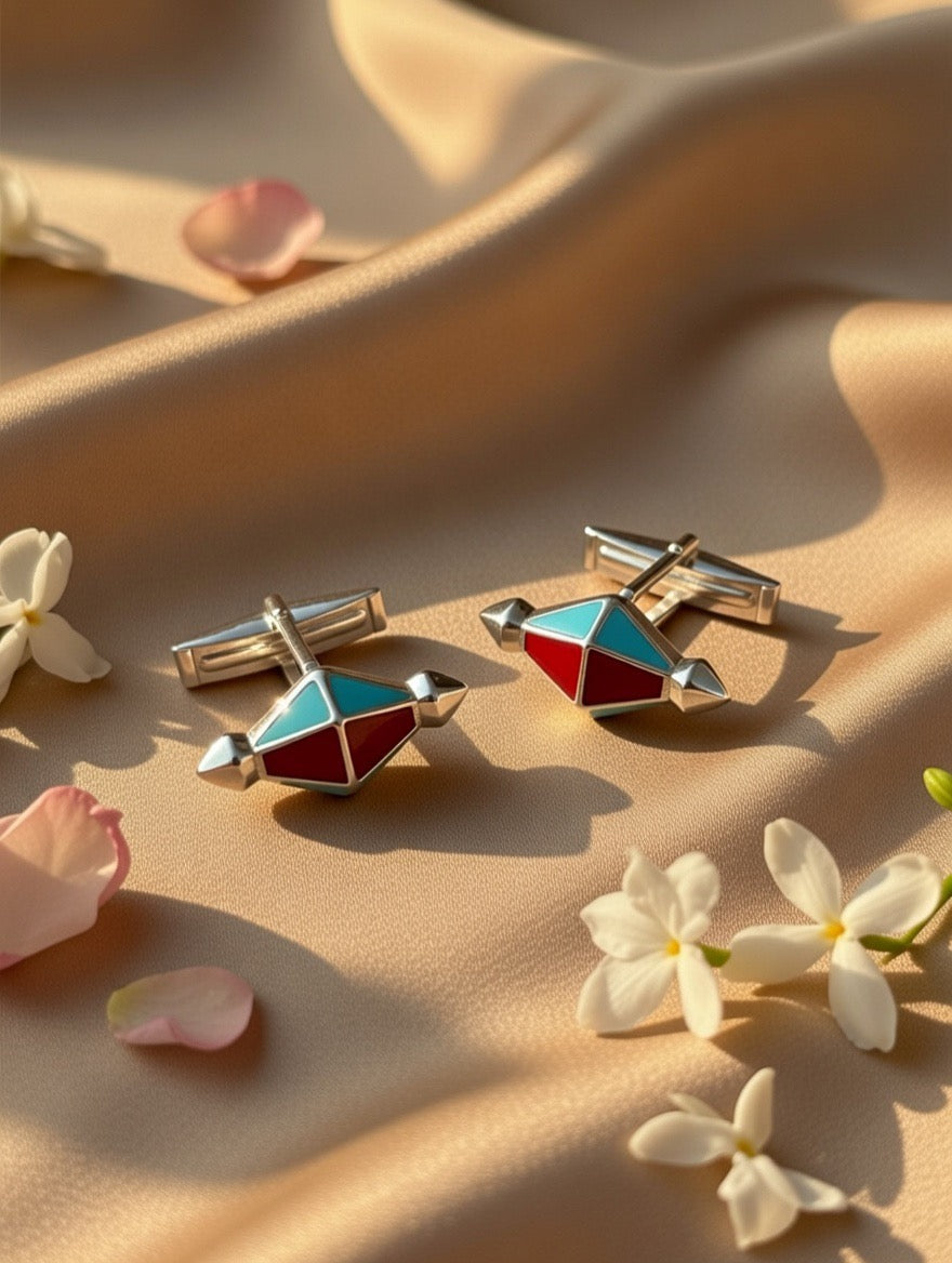 Handcrafted Oxidised Silver Cufflinks