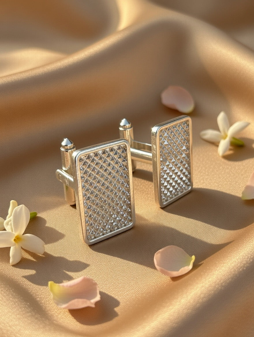 Handcrafted Oxidised Silver Cufflinks