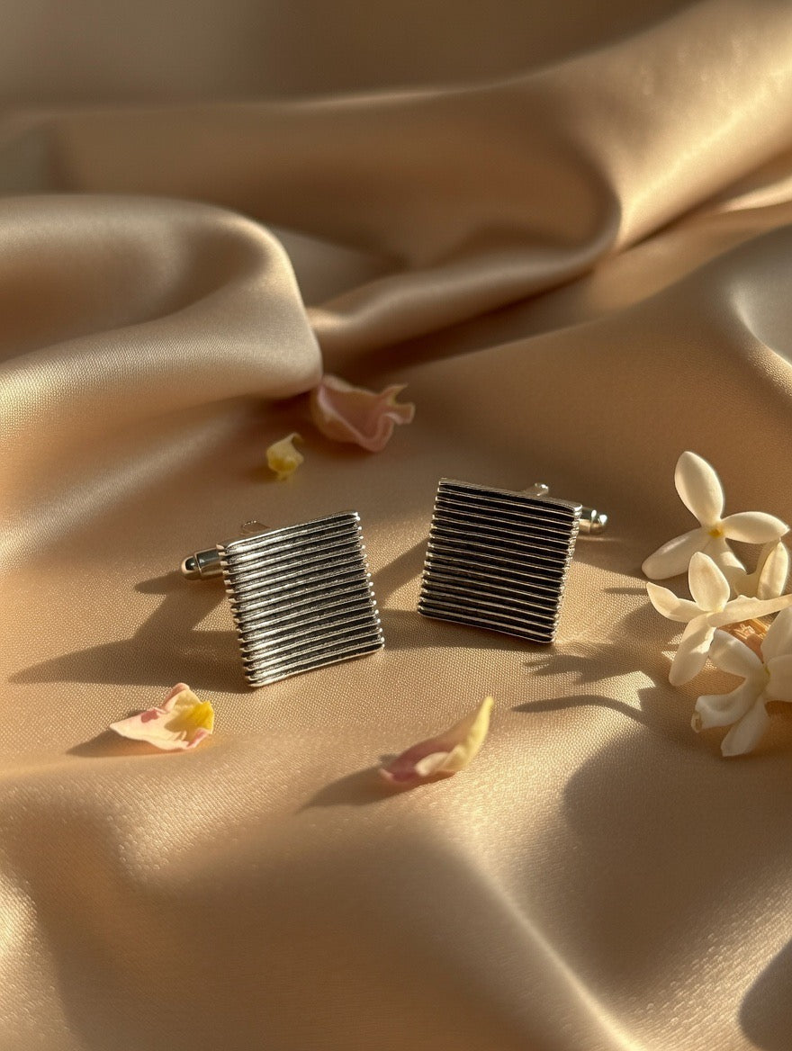 Handcrafted Oxidised Silver Cufflinks