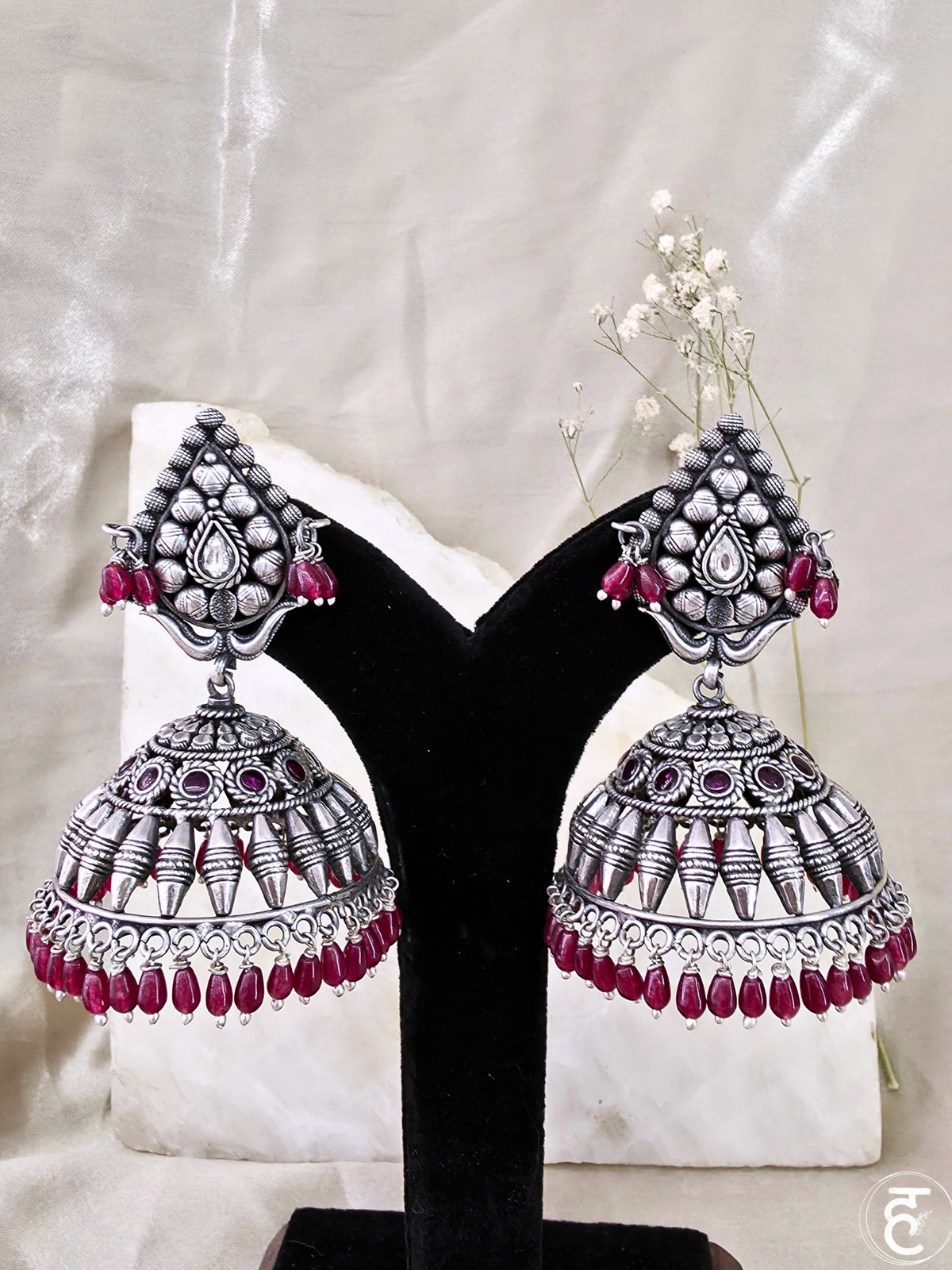 Handcrafted Oxidised Silver Earrings