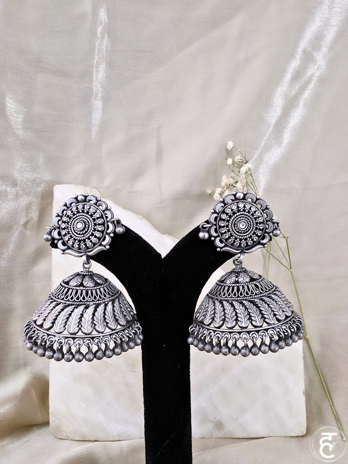 Handcrafted Oxidised Silver Earrings