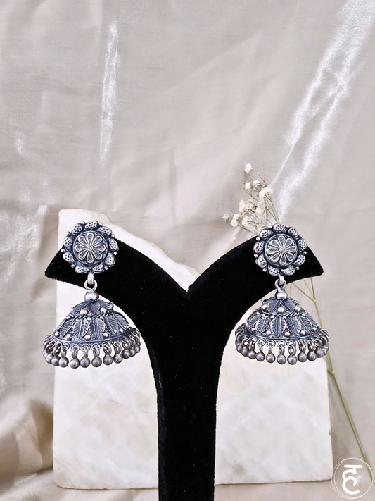 Handcrafted Oxidised Silver Earrings