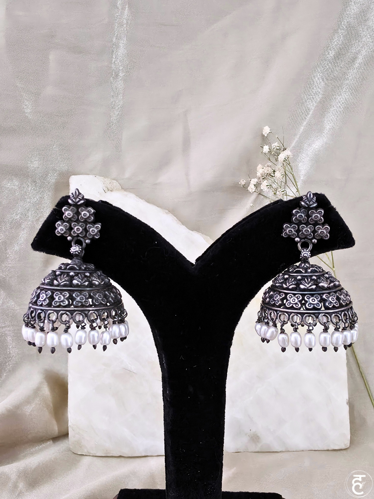 Handcrafted Oxidised Silver Earrings
