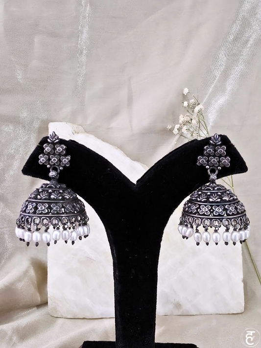 Handcrafted Oxidised Silver Earrings