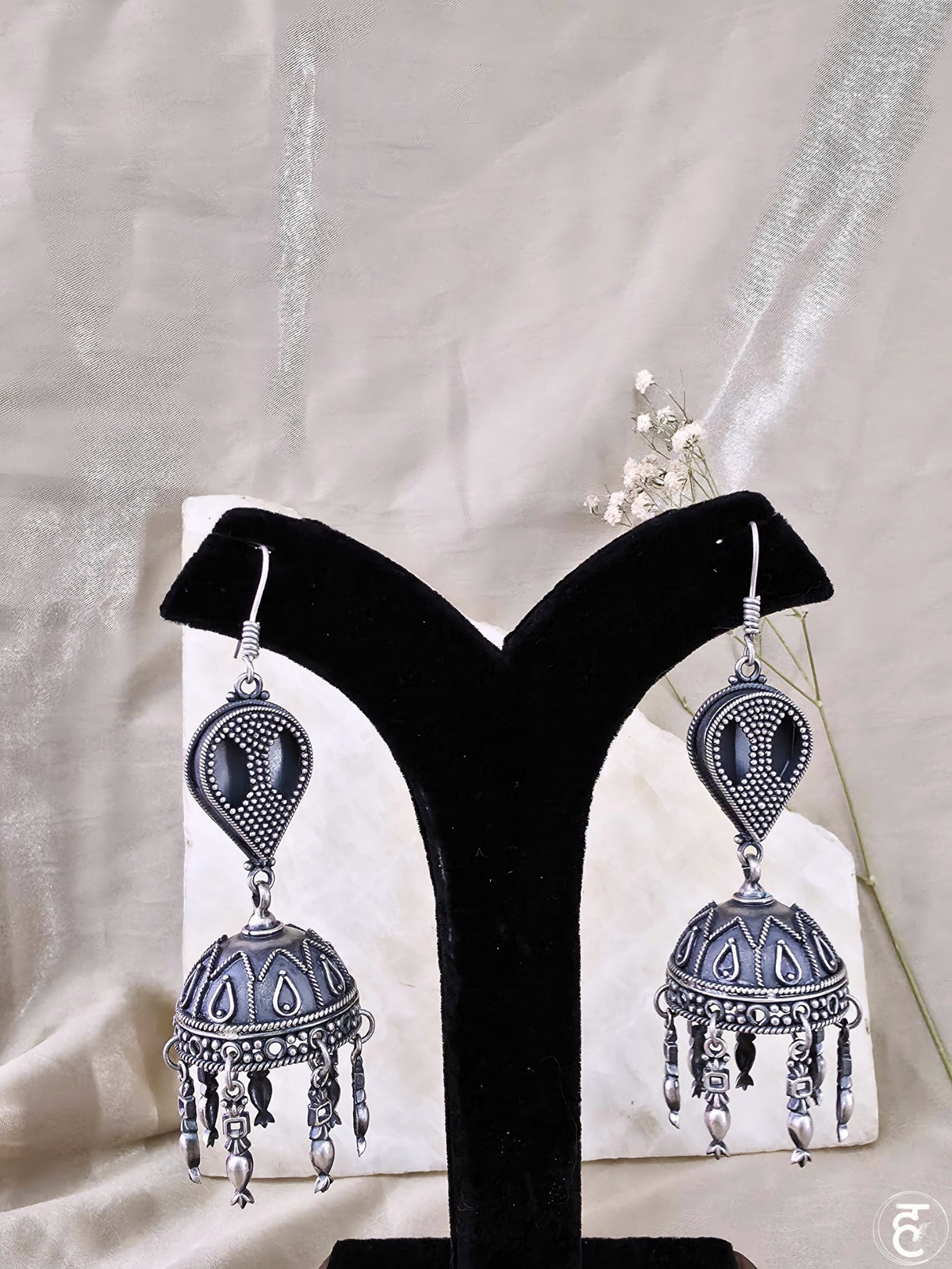 Handcrafted Oxidised Silver Earrings