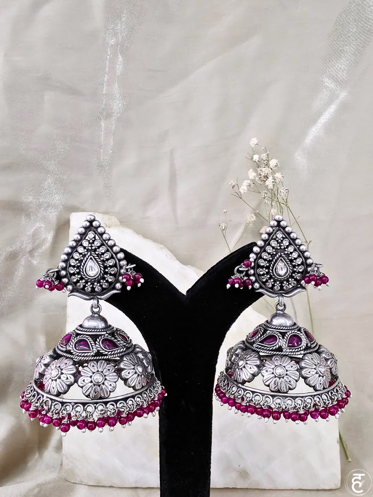 Handcrafted Oxidised Silver Earrings