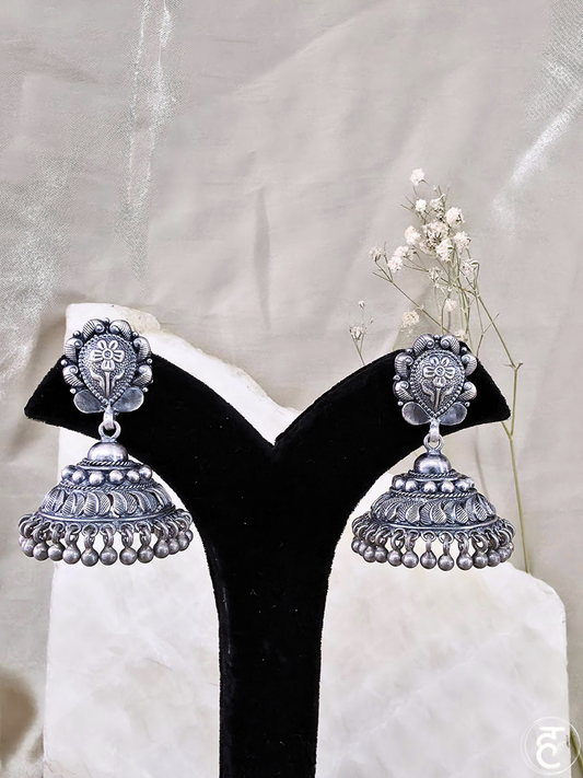 Handcrafted Oxidised Silver Earrings