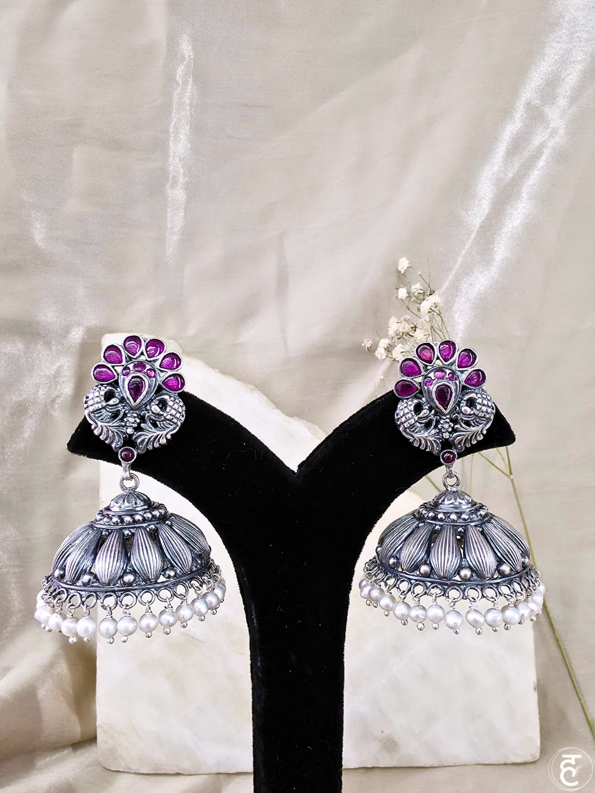Handcrafted Oxidised Silver Earrings