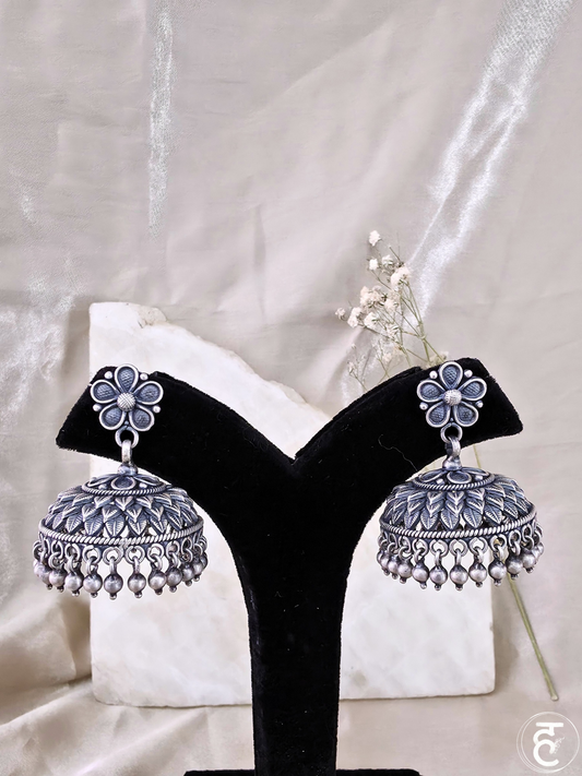 Handcrafted Oxidised Silver Earrings