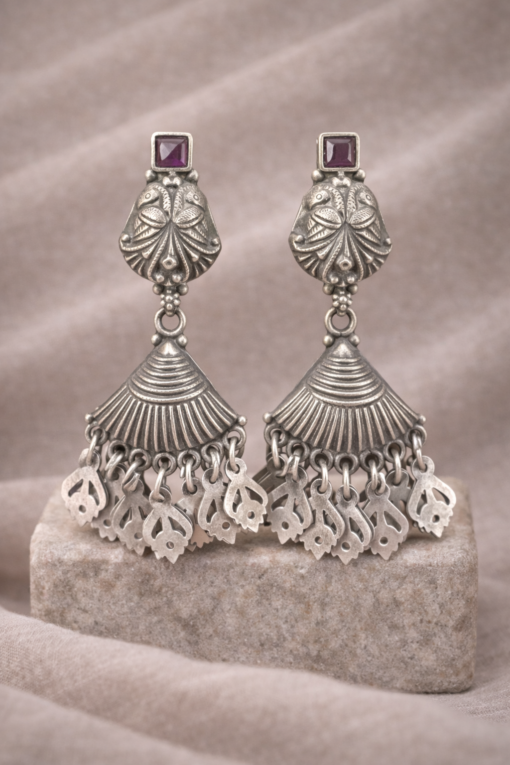 Handcrafted Oxidised Silver Earrings