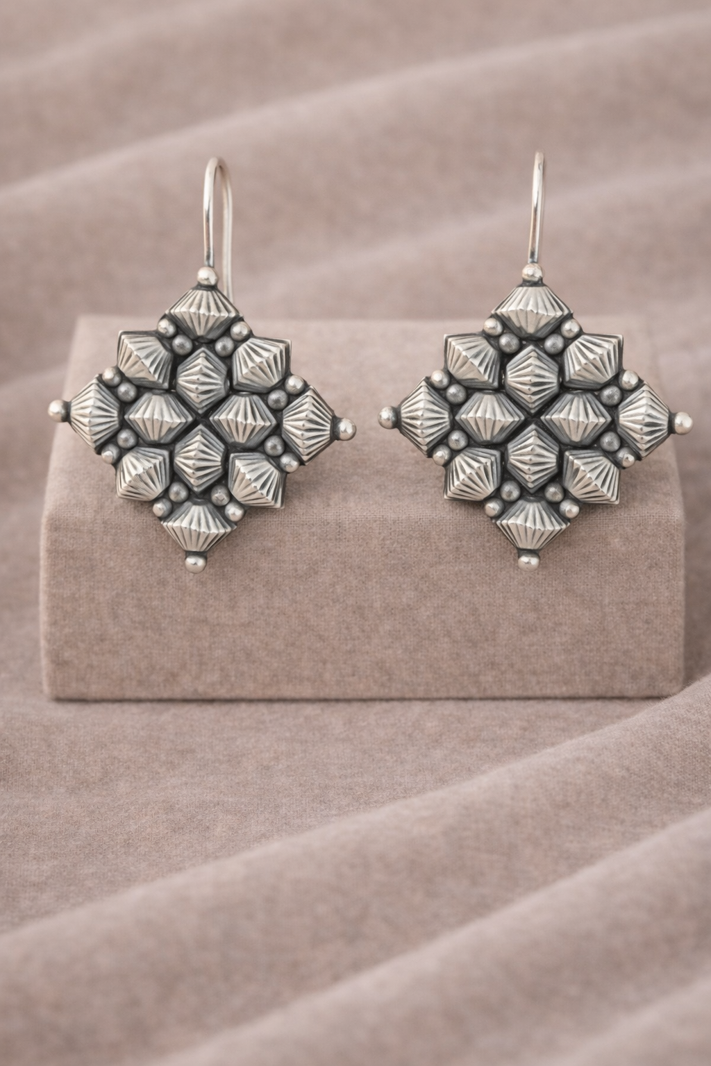 Handcrafted Oxidised Silver Earrings