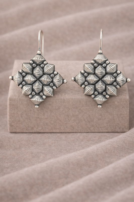 Handcrafted Oxidised Silver Earrings