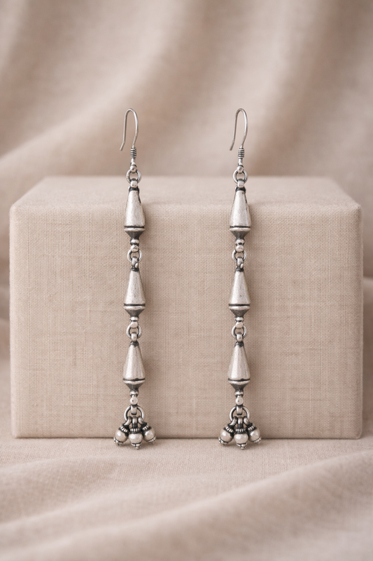 Handcrafted Oxidised Silver Earrings