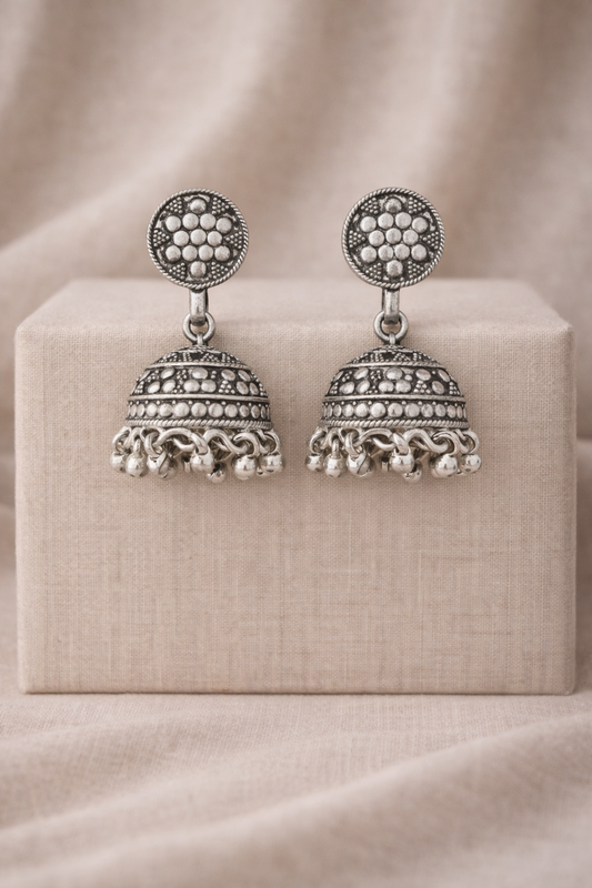 Handcrafted Oxidised Silver Earrings