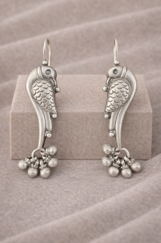 Handcrafted Oxidised Silver Earrings