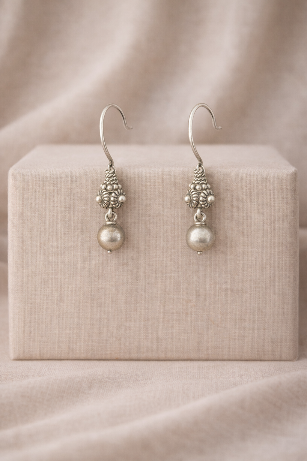 Handcrafted Oxidised Silver Earrings