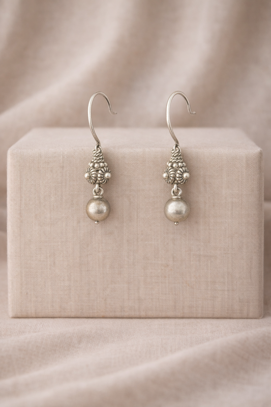 Handcrafted Oxidised Silver Earrings