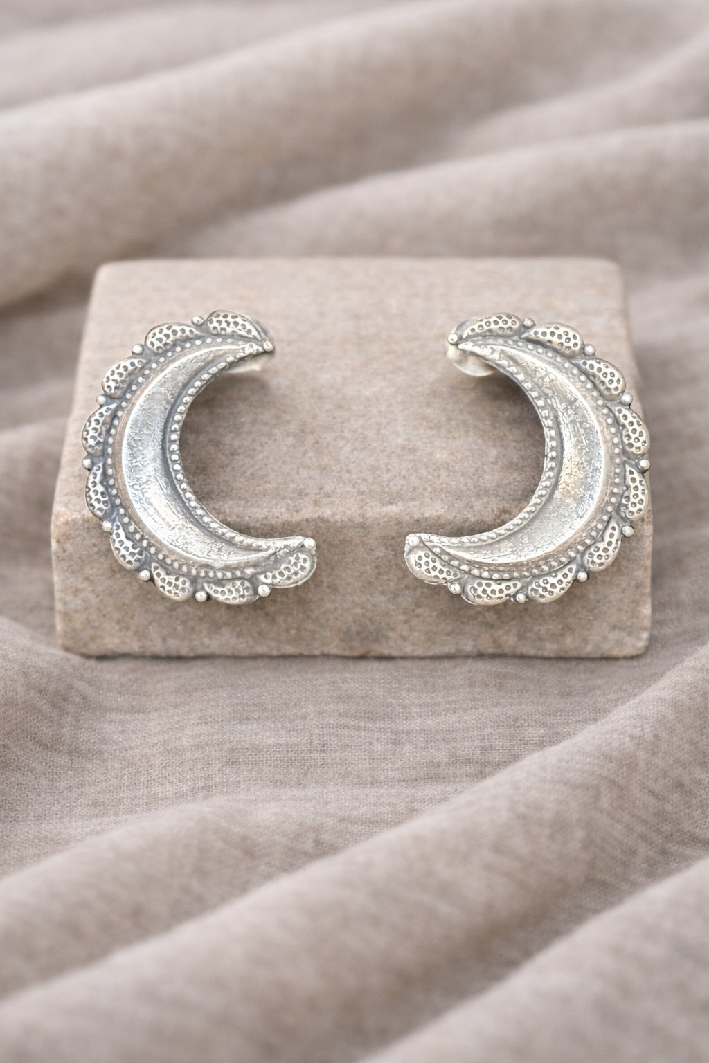 Handcrafted Oxidised Silver Earrings