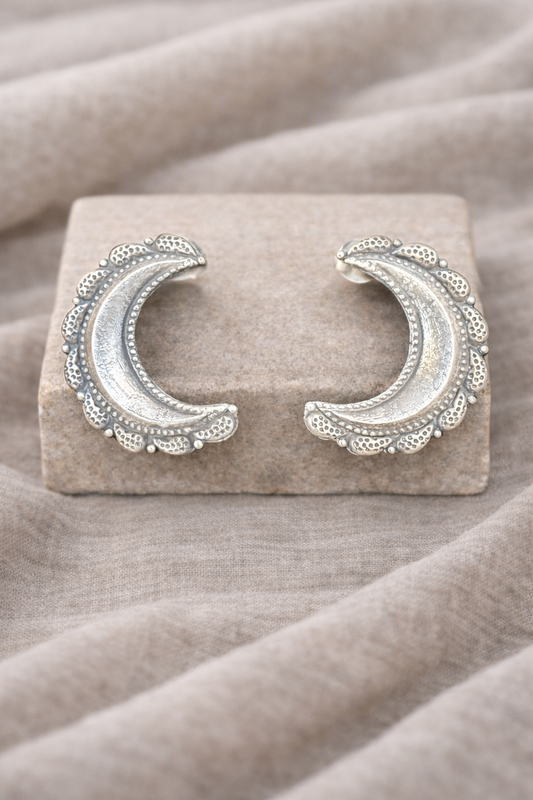 Handcrafted Oxidised Silver Earrings